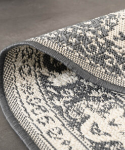 Vintage outdoor rug​ round - Flip Agnes grey - close up, thumbnail