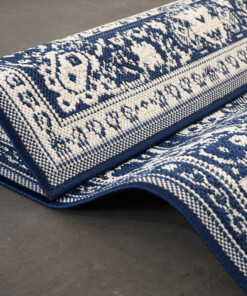 Outdoor rug vintage - Flip Agnes dark blue - close up, thumbnail