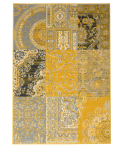 Patchwork rug - Ease Agatha mustard yellow - overzicht, thumbnail