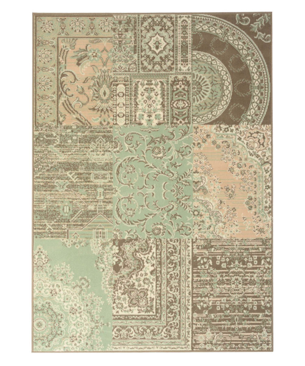 Patchwork rug - Ease Agatha soft green - overzicht Patchwork rug - Ease Agatha soft green - overzicht