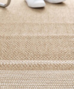 Outdoor rug diamond - Corde Cadre natural/white