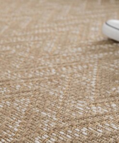 Zig zag outdoor rug - Corde Chevron natural/white