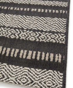 Striped outdoor rug - Verdance Cadence black