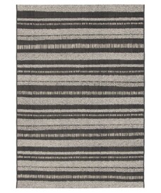 Striped outdoor rug - Verdance Cadence black - overzicht, thumbnail