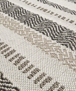 Striped outdoor rug - Verdance Cadence white/black