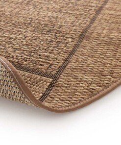 Checkered outdoor rug round - Twill Patch brown