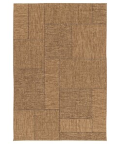 Checkered outdoor rug - Twill Patch brown - overzicht