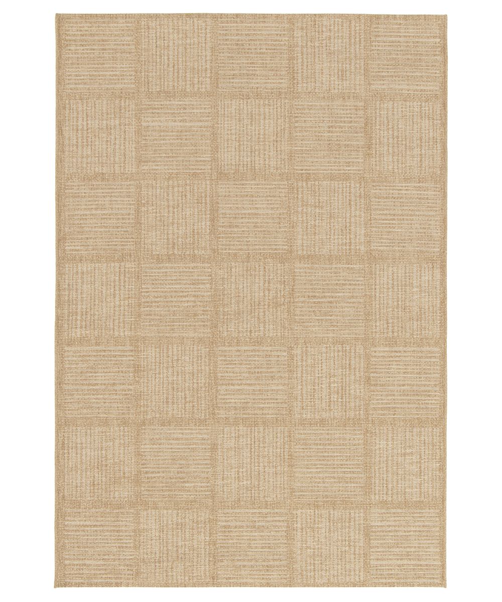 Checkered outdoor rug - Twill Tile beige/white - overzicht Checkered outdoor rug - Twill Tile beige/white - overzicht