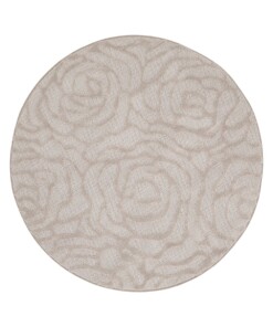 Round floral rug - Elevé Pétale taupe - overzicht