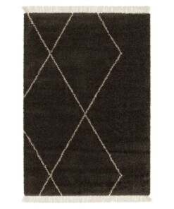 Berber rug - Atlas Grid dark brown - overzicht