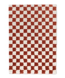 Checkerboard rug - Check ivory/coral - overzicht, thumbnail