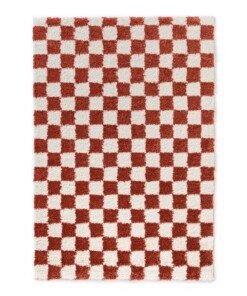 Checkerboard rug - Check ivory/coral - overzicht