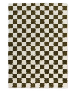 Checkerboard rug - Check ivory/olive green - overzicht