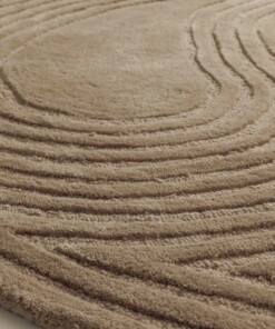 Round rug design​ - Balans Dual beige - close up, thumbnail