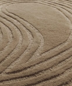 Round rug design​ - Balans Dual beige - close up, thumbnail