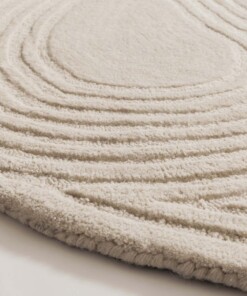 Round rug design​ - Balans Dual ivory - close up, thumbnail