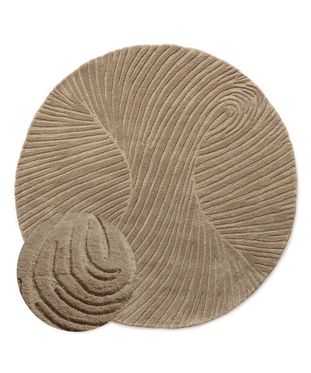 Round rug design - Balans Tree beige - overzicht Round rug design - Balans Tree beige - overzicht