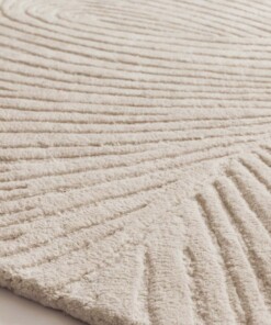 Round rug design​ - Balans Tree ivory - close up, thumbnail