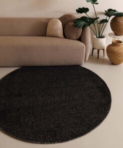 Round rug - Fine anthracite