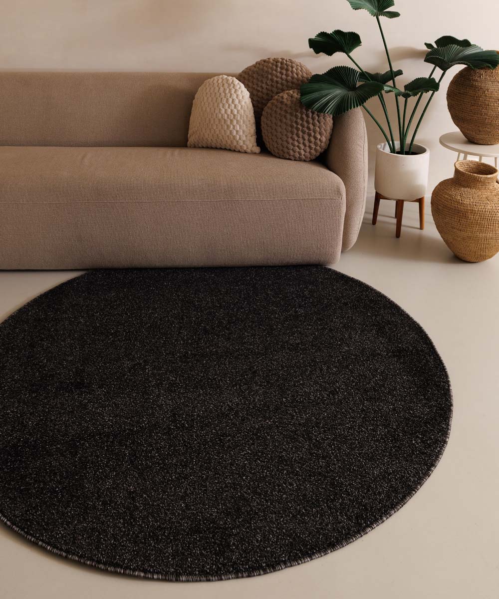Round rug - Fine anthracite Round rug - Fine anthracite
