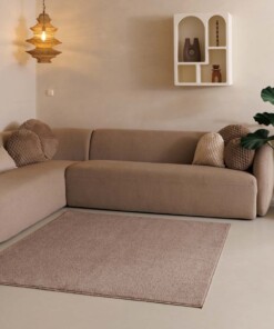 Square low pile rug - Fine beige - sfeer, thumbnail