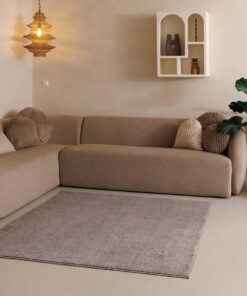 Square low pile rug - Fine light grey