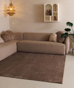 Square low pile rug - Fine mocha
