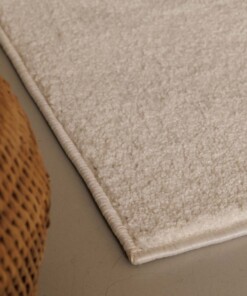 Square low pile rug - Fine cream