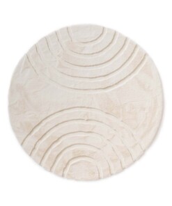 Round fluffy rug - Carvy cream - overzicht