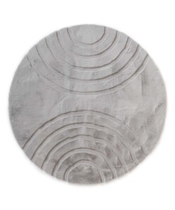 Round fluffy rug - Carvy light grey - overzicht
