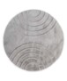 Round fluffy rug - Carvy light grey - overzicht, thumbnail