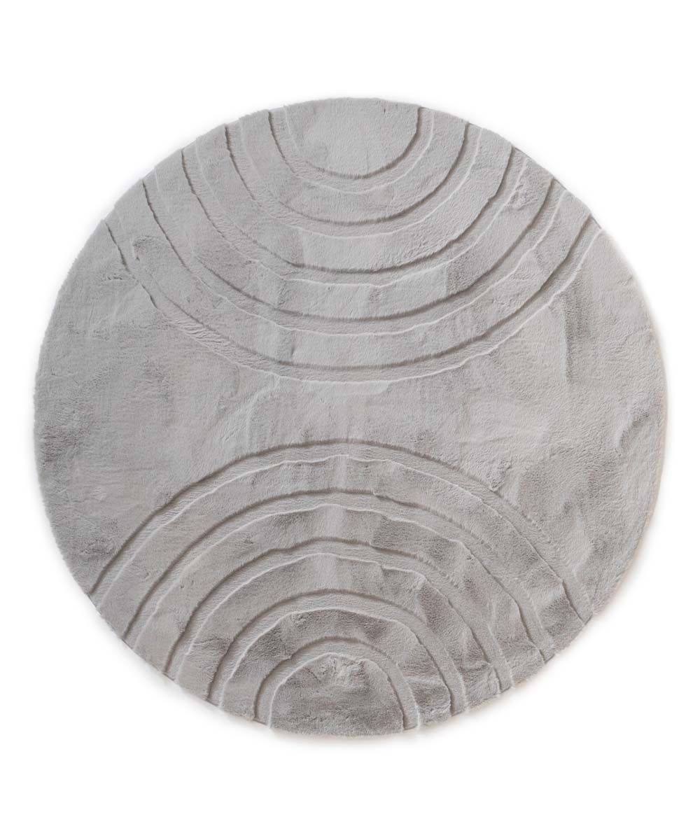 Round fluffy rug - Carvy light grey - overzicht Round fluffy rug - Carvy light grey - overzicht