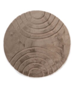 Round fluffy rug - Carvy taupe - overzicht