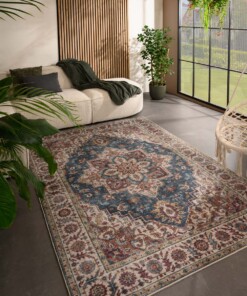Outdoor rug vintage - Valenca Brio beige/blue - sfeer
