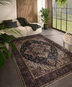 Outdoor rug vintage - Valenca Brio red/dark blue - sfeer