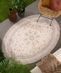 Oval outdoor rug vintage - Valenca Nova beige/light grey - sfeer