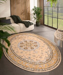 Oval outdoor rug vintage - Valenca Nova yellow - sfeer