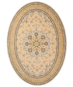 Oval outdoor rug vintage - Valenca Nova yellow - overzicht