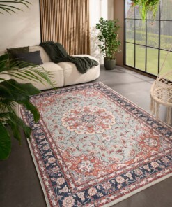 Outdoor rug vintage - Valenca Nova sage green/red - sfeer, thumbnail