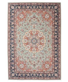 Outdoor rug vintage - Valenca Nova sage green/red - overzicht, thumbnail