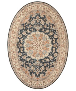 Oval outdoor rug vintage - Valenca Nova gold/blue - overzicht