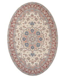 Oval outdoor rug vintage - Valenca Nova cream/red - overzicht, thumbnail