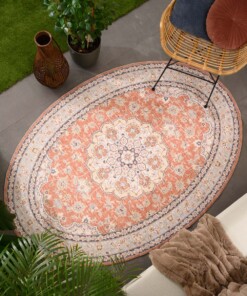 Oval outdoor rug vintage - Valenca Nova terracotta - sfeer