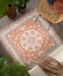 Square outdoor rug vintage - Valenca Nova terracotta - sfeer