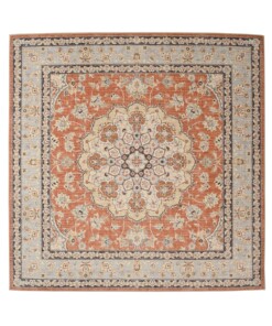 Square outdoor rug vintage - Valenca Nova terracotta - overzicht