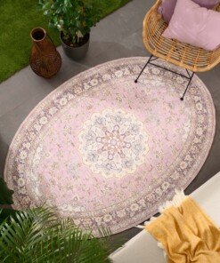 Oval outdoor rug vintage - Valenca Nova purple/pink - sfeer