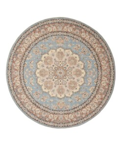 Vintage outdoor rug​ round - Valenca Nova light blue/beige - overzicht