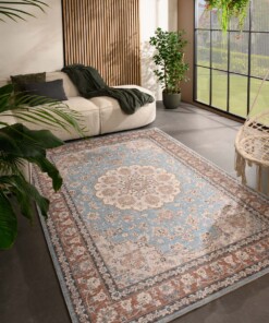 Outdoor rug vintage - Valenca Nova light blue/beige - sfeer