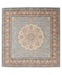 Square outdoor rug vintage - Valenca Nova light blue/beige - overzicht, thumbnail