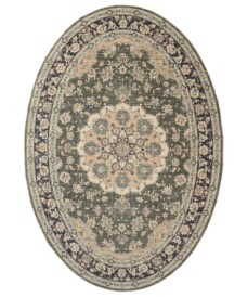 Oval outdoor rug vintage - Valenca Nova dark green - overzicht, thumbnail